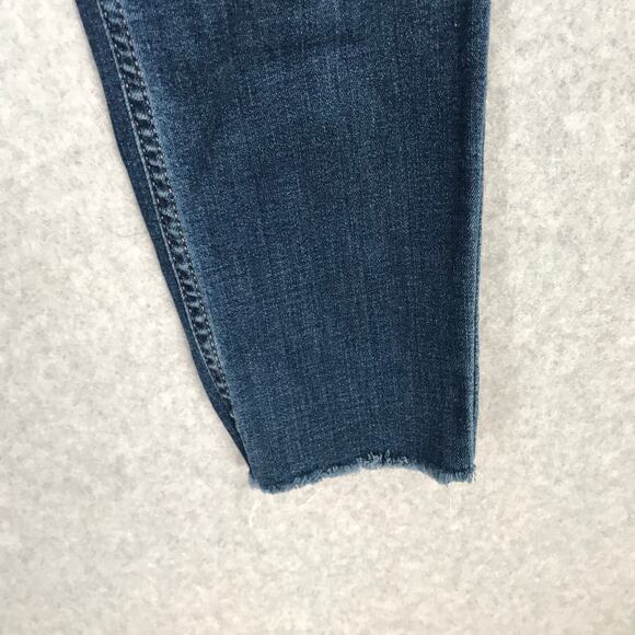 Calvin Klein Jeans Womens Size 29 Skinny Raw Frayed Hem Whiskers Faded Button - Picture 4 of 12